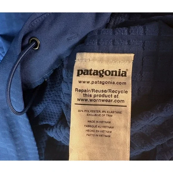 Patagonia R1 Tech Face Jacket Mens XL Blue Hooded Pockets LOGO - NWOT - Picture 7 of 10